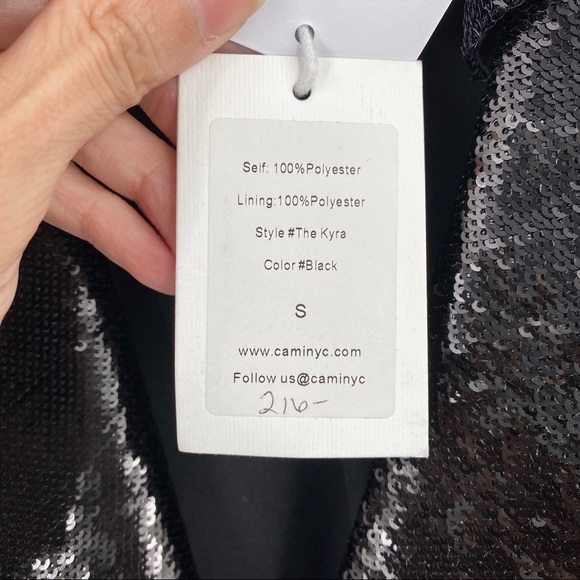 🔥Cami NYC The Kyra Black Sequin Belted Long Coat🔥 - Picture 11 of 12